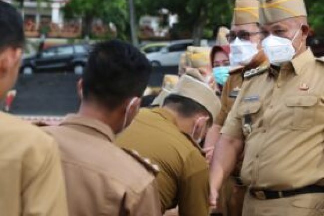 Hari Pertama Masuk Kerja, Bupati Nanang Ermanto Halal Bihalal Bersama ASN Dan THLS