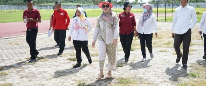 Pemda Lamsel bersama Ketua PMI Winarni Tinjau Kesiapan Lokasi JUMBARA