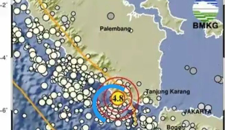 Gempa Magnitudo 4,8 Guncang Tanggamus Pagi ini, Dirasakan di Kota Agung dan Ngaras Pesisir Barat