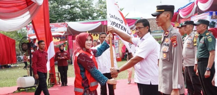Winarni Nanang Ermanto, Lantik Pengurus PMI Kecamatan Merbau Mataram