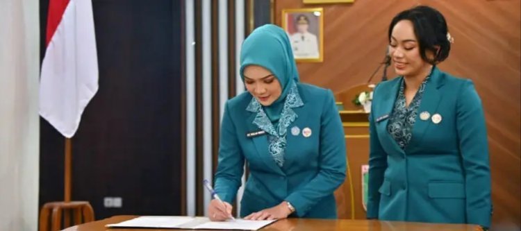 Ketua TP PKK Provinsi Lampung Lantik Zita Anjani Sebagai Ketua TP PKK dan Pembina Posyandu Lampung Selatan