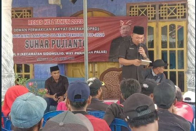 Suhar Pujianto Melakukan Reses di desa di Desa Tanjung Jaya