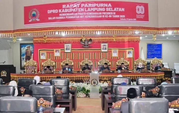 DPRD Lampung Selatan Gelar Rapat Paripurna HUT RI ke 80 Mendengarkan Pidato Kenegaraan, Ini Kata Presiden Prabowo